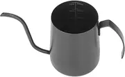 Coffee Kettle Stainless Steel Gooseneck Thicken Comfortable Handle Coffee Drip Pot with Scale (Seven-Character Handle 350ml Black (with Scale))