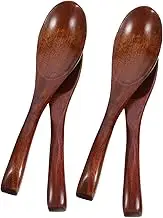 LIGIGWASH 4pcs Wooden Soup Spoons Dessert Seasoning Spoons for Serving Mixing Tasting for Home Hotel Office Use Easy to Clean Comfortable Grip