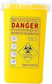 Plastic 1 Qt Size Biohazard Sharps Container
