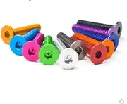 10pcs/lot DIN7991 M3*6/8/10/12/14/16 Colourful Aluminum Hex Socket Countersunk Head Screw (Color : Red_M4X8)