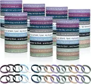 Estune 240 Pieces Bible Verses Bracelets Motivational Scripture Bracelets Bulk