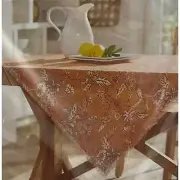 Threshold Fall Rust Orange Floral Fray Edge Cloth Table Throw Square (50"x50")