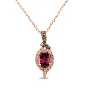 Le Vian Purple Garnet 14K Rose Gold 1.02 ct. tw. Diamond & Purple Garnet Pendant