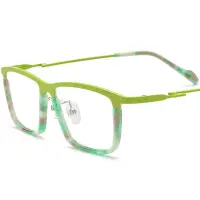 在飛比找蝦皮商城精選優惠-拼料板材鈦方形板材眼鏡框男女青春原宿眼鏡可配鏡眼鏡架