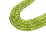 Natural Green Peridot Faceted Rondelle Beads 5–6mm Loose Gemstone Jewelry Making