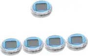 Mobestech 5pcs Motorcycle Instrument Clock Electronic Small Digital Clock Motorcycle Automotive Portable Car Dashboard Dash Automotive Digital Motorbike Sky-Blue Plastic