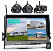 Nuoenx 10" Wireless Backup Camera System for Truck, HD 1080P IP69K Waterproof