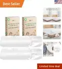 Luxury Organic Cotton Percale Twin Fitted Sheets - 2-Pack in Bright White