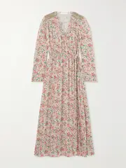 [SEE BY CHLOÉ] SEE BY CHLOÉ - Smocked Floral-print Crepe Midi Wrap Dress - Pink - FR 34 FR 34 Pink