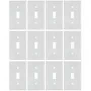 12 Pack Sunlite E101/W 1 Gang Toggle Switch Plate, White