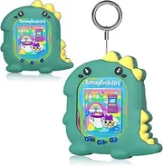 BEARDDO Silicone Case Compatible with Tamagotchi Uni Case, Cute Cartoon Green Dinosaur Virtual Pet Game Machine Protector Cover for Tamagotchi Uni Accessories with Ring Lanyard (Green Dino)