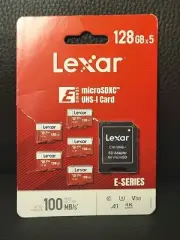 5pk Lexar E-Series 128GB Micro SDXC UHS-I Card With SD Adapter Up To 100MB/s NEW