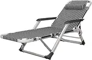 Lightweight Camping Chairs Garden Loungers Folding Chair Deck Chair Reclining Chair, Lunch Break Recliner Backrest Lazy Home Nap Chair Office Beach Chair 178x65x25cm (Color, Black Comfortable