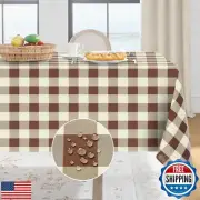 Softalker Gingham Checkered Rectangle Tablecloth - Waterproof Buffalo Plaid T
