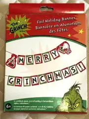 Grinch Christmas Decorations ~ Merry Grinchmas ~ Foil Cardstock Banner