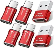 BUISAMG Data Blocker, USB Data Blocker Protection from Illegal Downloading, Hacking Proof 100% Guaranteed, USB C Data Blocker for iPhone 16 15 and Any USB Phone Charging (6-Pack)