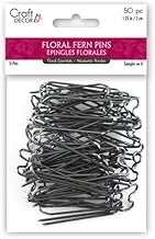 Craft Decor FL035 Greening Fern Pins, 1.25in Floral U-Pins, 50/Pkg