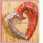 Heart Shape Foil Balloon approx 36 inches - Red and Silver Valentines Day Gift!