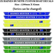 HAINES HUNTER Custom Made Boat Decals TWO SET 1200 x82mm Choose Your Colour