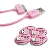 4 PCS 6FT USB SYNC DATA POWER CHARGER CABLES IPAD IPHONE IPOD CLASSIC TOUCH PINK