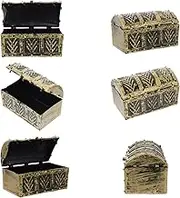 6pcs Box Pirate Treasure Chest Storage Crate Mini Pirate Boxes Photo Props Pirate Storage Boxes Pirate Storage Chest Party Boxes Keepsake Pirate Boxes Game Prop Plastic