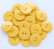 1 Inch 25mm Yellow Buttons 2 Holes Resin Button for Sewing and Craft Pack of ...