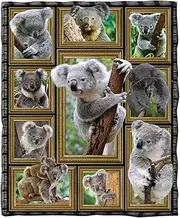 YIBZEE Koala Blanket - Soft Comfy Flannel Plush Sofa Bed Couch Throw Blanket for Kids and Adult Lightweight Warm Cozy All Season Blankets (Koala, 60 x 50in), Koala, 60 x 50in