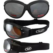 Black Biker Motorcycle Jet Ski Goggles Mirror Lenses Anti-fog Sunglasses