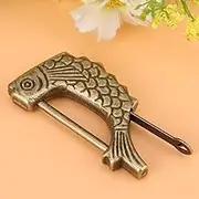 ElgnAura Retro Fish Pattern Lock - Vintage Fish Shaped Padlock and Antique Bronze Metal Lock for Suitcase, Drawer, Jewelry Box 1 Set