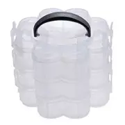 3Xkable Organiser Storage Craft Box Container Jewellery Case - Clear S8Y1)