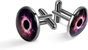 [Generic] Men's Cufflinks, Starry Hole in Space Cuff Links for Men, Classic Cufflinks Black for Suit Shirt Wedding Business Birthday Jewelry Gift
