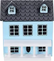 Yardwe Adorable 1:12 Scale Mini Doll House Wall and Grey Roof Model House Ornament Scene Layout Adornment