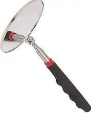 SEIWEI Round Telescopic Inspection Mirror, Retractable 360-Degree Rotation Mechanics Mirror Hand Tool with Handle