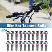 20pcs Tapered Bolts Screws for Bike Bicycle Stem M6x20mm Steel Assorted Color