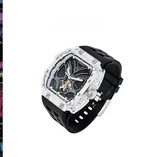 COOGI情侶機械表黑色透明瑞士機芯腕表夜光防水輕奢名牌手表