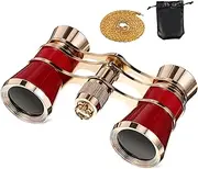 Mobestech Opera Glasses Chain 3x25 Binoculars for Bird Watching Compact Telescope Scope Vintage Style