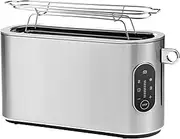 WMF Lumero Toaster 2 Slices, Long Slot with Bun Attachment, XXL, One-sided Toasting, 1 Slice Button, 10 Browning Levels, Toaster Stainless Steel Matt