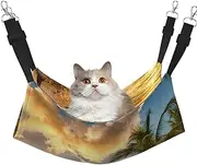 EdWal Sunset Hawaiian Palm Tree print Soft Sleeping Hammock Cat Hammock for Cage Hanging,Pet Hammock Bed Adjustable for Small Animals
