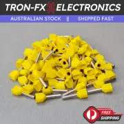 TE7510 20AWG 2*0.75mm² YELLOW Insulated Dual Ferrule Bootlace Crimp Cord Ends