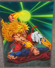 Broly vs Superman Glossy Print 11 x 17 In Hard Plastic Sleeve