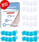 Toe Separators 4 Pairs Gel Spacers for Bunion Relief, Plantar Fasciitis, Foot Pa