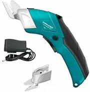 RUNAAJA Rechargeable Electric Scissors Tailors Cutter Cordless Cloth Fabric Cutting Tool with Charger and 2 Blades for Fabric Cardboard Leather Felt