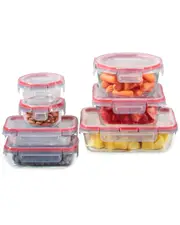Pyrex FreshLock 14pc Mixed Size Glass Food Storage Set