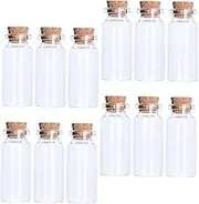 GAXIRE 20Pcs Transparent Corked Wishing Bottles Glass Message Jars for Home Decor Unique Containers for Crafts Perfume and Drift Bottle Use