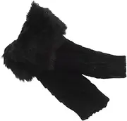 [WOFASHPURET] Wool Sleeves Winter Arm Warmers Faux Fur for Arms Winter Detachable Winter Hand Mittens Coat Wrist Warmers Wrist Short Cuff Wrist Warmers Women Dark Grey Acrylic