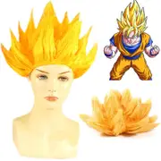 Dragon Ball Z Goku Super Saiyan Yellow Wig Anime Cosplay Costume
