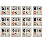 12x 20pc Urban Cat Napkins Grey 33cm Kitchen Decor Tableware/Serveware Set