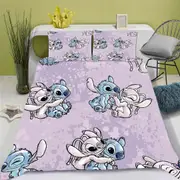 v2553 Bed Sheets Stitch Cartoon Duvet Cover Anime Set Comforter King Size Bedding Quilt Cover Queen Twin Size Children Grade A Printed 3-Piece Bedding