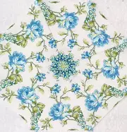 16 9.5" Blue Hydrangeas & Roses #1 Stack 'n Whack Quilt Blocks*Kaleidoscope*SEWN