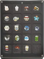 Pin Collection Box | 20 Girds Acrylic Dustproof Clear Pin Display - Pin Display Case for Beach Tags, Jewelry Pins, Pin Gift, Pin Enthusiast Collectibles Borato
